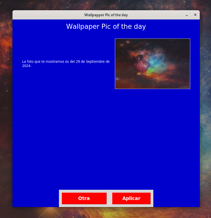 Aplicación Nasa wallpapper